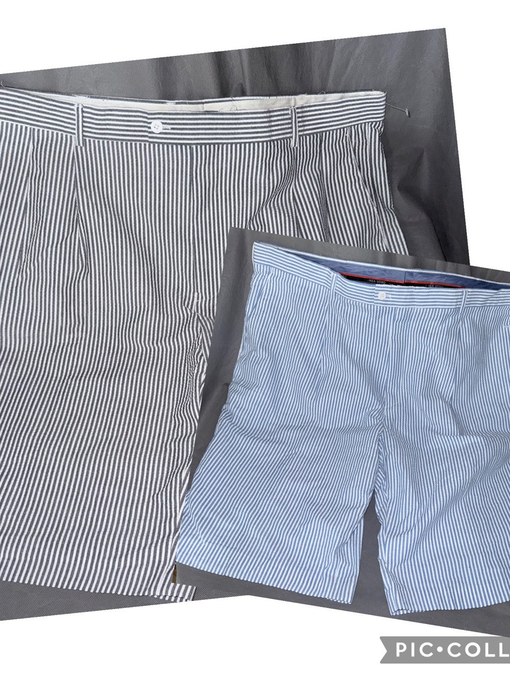 2 Pairs of Línea Uomo Striped Seersucker Shorts Golf Preppy 46